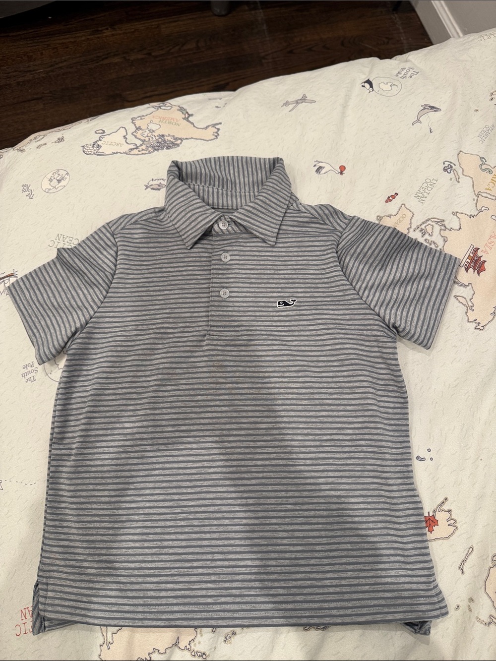 Vineyard Vines Gray Striped Polo
